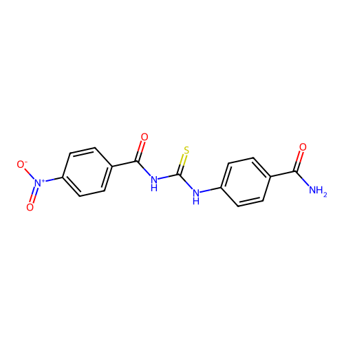 N-[(4-carbamoylphenyl)carbamothioyl]-4-nitrobenzamide structure