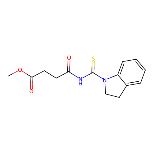 methyl 4-[(2,3-dihydro-1H-indol-1-ylcarbonothioyl)amino]-4-oxobutanoate structure