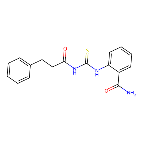2-(3-Phenylpropanoylcarbamothioylamino)benzamide structure