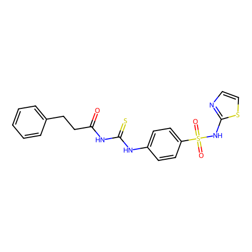 3-phenyl-N-{[4-(1,3-thiazol-2-ylsulfamoyl)phenyl]carbamothioyl}propanamide structure