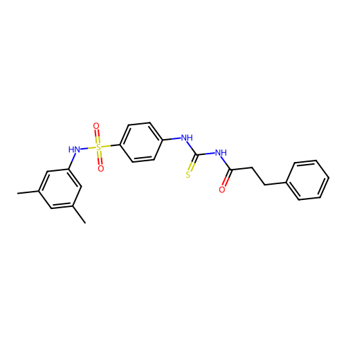 N-({4-[(3,5-dimethylphenyl)sulfamoyl]phenyl}carbamothioyl)-3-phenylpropanamide structure