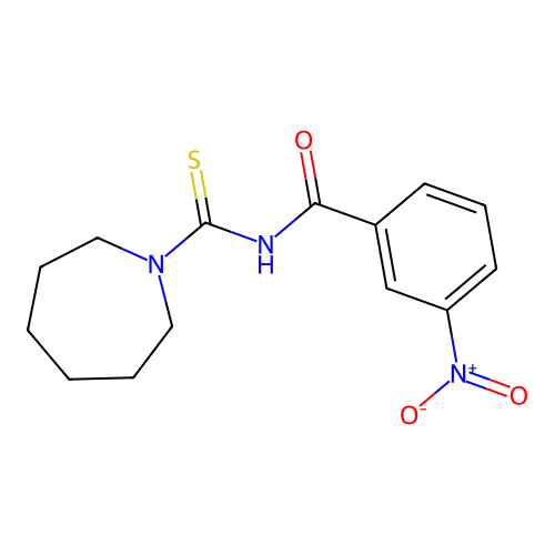 N-(azepan-1-ylcarbonothioyl)-3-nitrobenzamide structure