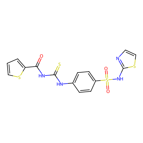 N-{[4-(1,3-thiazol-2-ylsulfamoyl)phenyl]carbamothioyl}thiophene-2-carboxamide structure