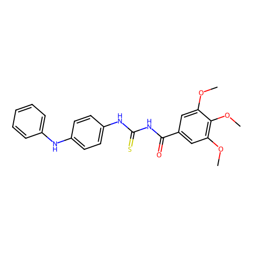 N-[(4-anilinophenyl)carbamothioyl]-3,4,5-trimethoxybenzamide structure