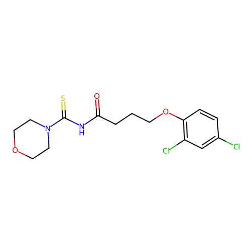 4-(2,4-dichlorophenoxy)-N-(morpholine-4-carbothioyl)butanamide structure
