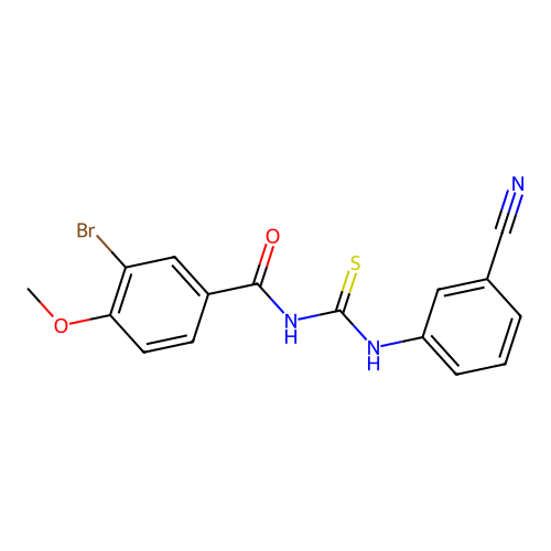 3-bromo-N-[(3-cyanophenyl)carbamothioyl]-4-methoxybenzamide structure