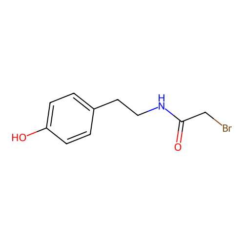 2-bromo-N-[2-(4-hydroxyphenyl)ethyl]acetamide structure