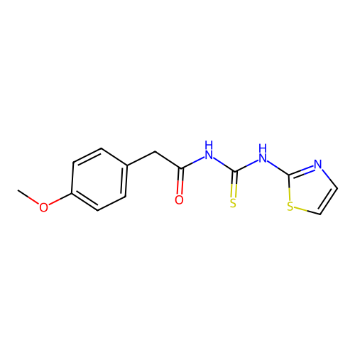 2-(4-methoxyphenyl)-N-(1,3-thiazol-2-ylcarbamothioyl)acetamide structure
