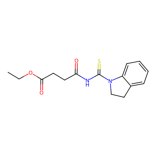 ethyl 4-[(2,3-dihydro-1H-indol-1-ylcarbonothioyl)amino]-4-oxobutanoate structure