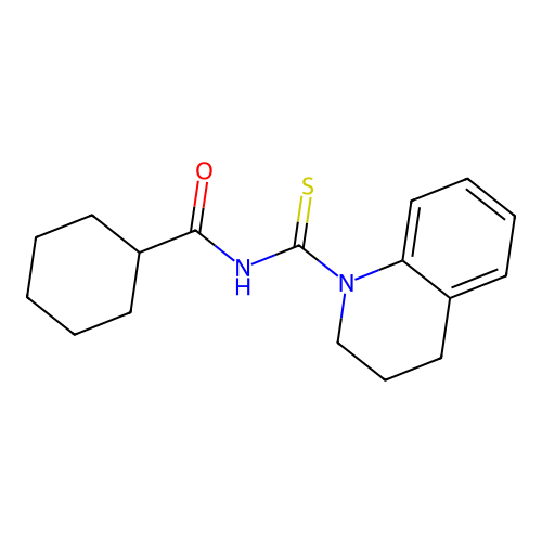 N-(3,4-dihydro-1(2H)-quinolinylcarbothioyl)cyclohexanecarboxamide structure