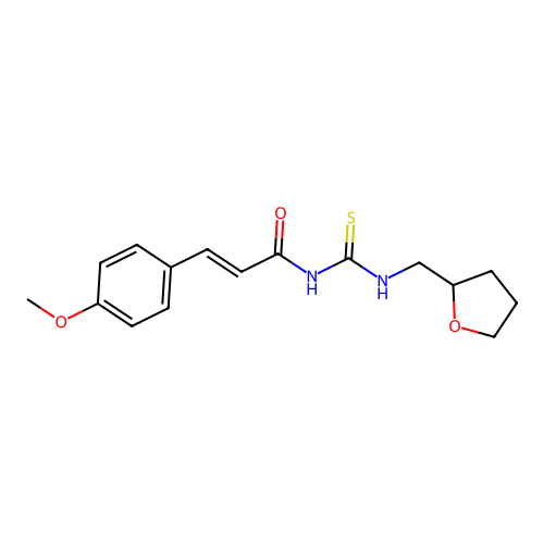 1-[(2E)-3-(4-methoxyphenyl)prop-2-enoyl]-3-[(oxolan-2-yl)methyl]thiourea structure