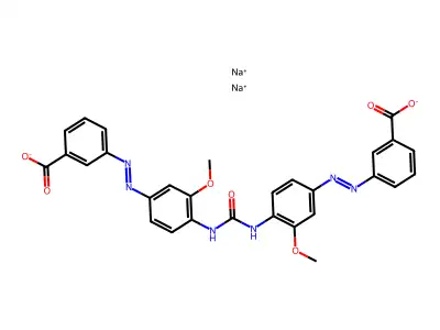 Disodium 3,3'-(carbonylbis(imino(3-methoxy-4,1-phenylene)azo))dibenzoate structure