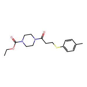 Ethyl 4-{3-[(4-methylphenyl)sulfanyl]propanoyl}piperazine-1-carboxylate structure