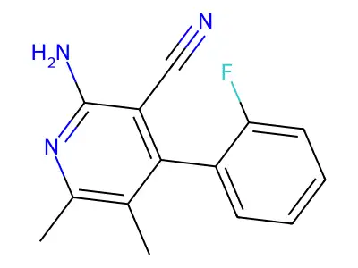 2-Amino-4-(2-fluorophenyl)-5,6-dimethylpyridine-3-carbonitrile structure