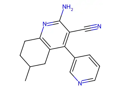 2-Amino-6-methyl-4-(pyridin-3-yl)-5,6,7,8-tetrahydroquinoline-3-carbonitrile structure