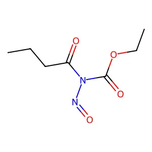 Carbamic acid, nitroso(1-oxobutyl)-, ethyl ester structure