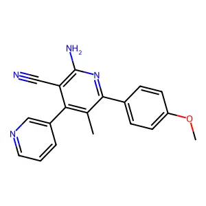 2-Amino-6-(4-methoxyphenyl)-5-methyl-4-pyridin-3-ylpyridine-3-carbonitrile structure