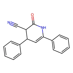 (3R,4S)-2-oxo-4,6-diphenyl-3,4-dihydro-1H-pyridine-3-carbonitrile structure