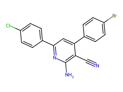2-Amino-4-(4-bromophenyl)-6-(4-chlorophenyl)pyridine-3-carbonitrile structure
