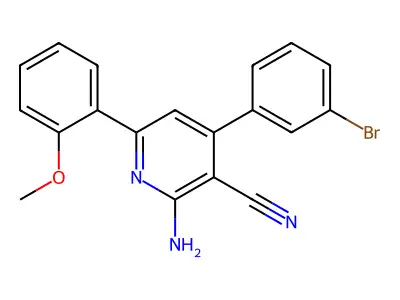 2-Amino-4-(3-bromophenyl)-6-(2-methoxyphenyl)nicotinonitrile structure
