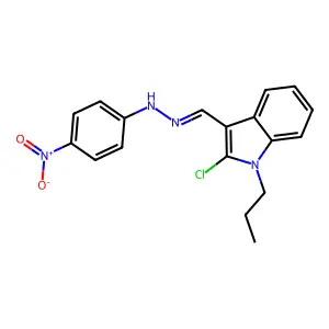 2-Chloro-3-{[2-(4-nitrophenyl)hydrazinylidene]methyl}-1-propyl-1H-indole structure