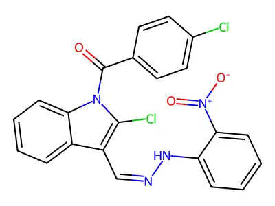 [2-chloro-3-[(Z)-[(2-nitrophenyl)hydrazinylidene]methyl]indo structure