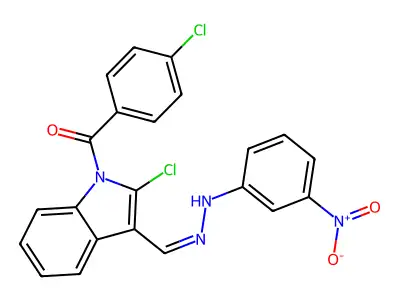 [2-chloro-3-[(Z)-[(3-nitrophenyl)hydrazinylidene]methyl]indo structure