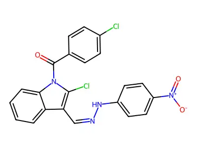 [2-chloro-3-[(Z)-[(4-nitrophenyl)hydrazinylidene]methyl]indo structure
