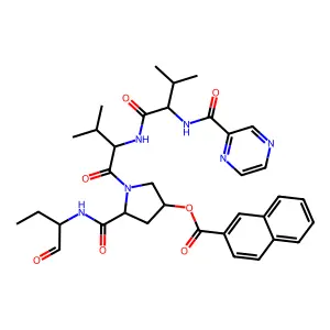pyrazinoyl-Val-Val-Hyp(naphth-2-oyl)(naphth-2-oyl)-DL-Abu-al structure