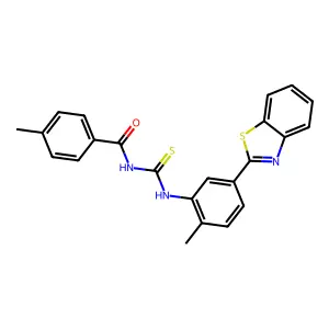 N-{[5-(1,3-benzothiazol-2-yl)-2-methylphenyl]carbamothioyl}-4-methylbenzamide structure