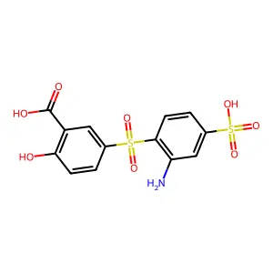 5-((2-Amino-4-sulphophenyl)sulphonyl)salicylic acid structure