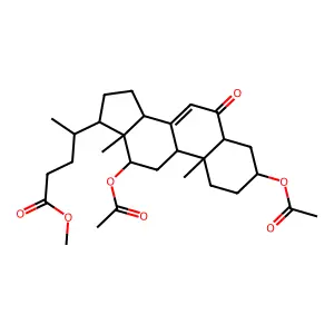 Methyl 3,12-bis(acetyloxy)-6-oxochol-7-en-24-oate structure