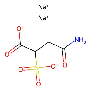 Butanoic acid, 4-amino-4-oxo-2-sulfo-, sodium salt (1:2) structure