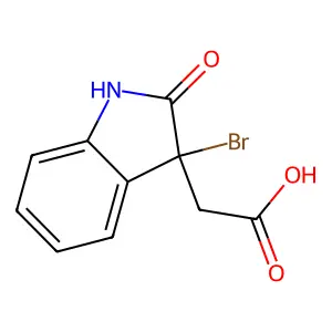 (3-Bromo-2-oxo-2,3-dihydro-1H-indol-3-yl)acetic acid structure