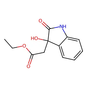 Ethyl (3-hydroxy-2-oxo-2,3-dihydro-1H-indol-3-yl)acetate structure