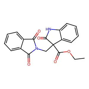 ethyl 3-[(1,3-dioxoisoindol-2-yl)methyl]-2-oxo-1H-indole-3-carboxylate structure
