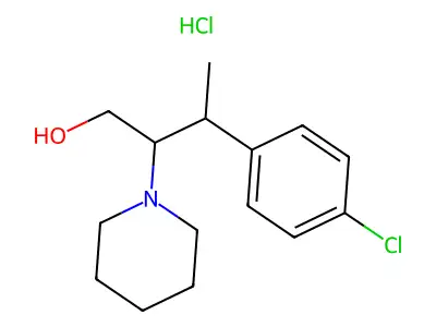 3-(4-Chlorophenyl)-2-(piperidin-1-yl)butan-1-ol--hydrogen chloride (1/1) structure