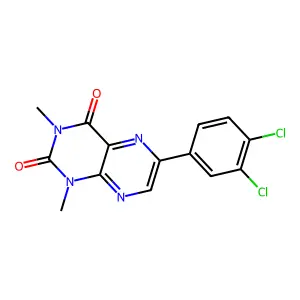 6-(3,4-Dichlorophenyl)-1,3-dimethylpteridine-2,4-dione structure