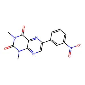 1,3-Dimethyl-6-(3-nitrophenyl)pteridine-2,4-dione structure
