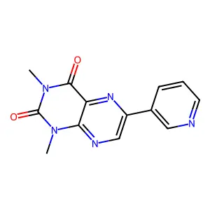 2,4(1H,3H)-Pteridinedione, 1,3-dimethyl-6-(3-pyridinyl)- structure