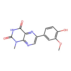 6-(4-Hydroxy-3-methoxyphenyl)-1-methylpteridine-2,4-dione structure
