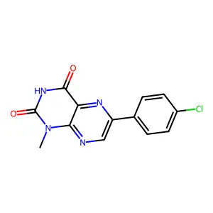 6-(4-Chlorophenyl)-1-methylpteridine-2,4-dione structure