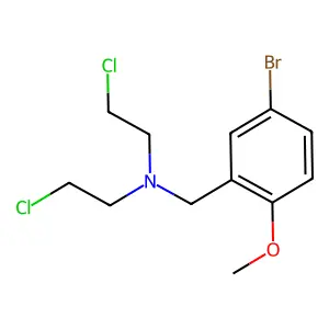 Benzenemethanamine, 5-bromo-N,N-bis(2-chloroethyl)-2-methoxy- structure