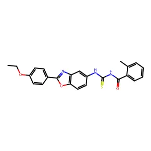 N-{[2-(4-ethoxyphenyl)-1,3-benzoxazol-5-yl]carbamothioyl}-2-methylbenzamide structure