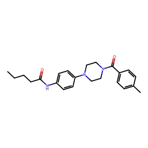 N-[4-[4-(4-methylbenzoyl)piperazin-1-yl]phenyl]pentanamide structure