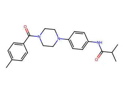 2-methyl-N-[4-[4-(4-methylbenzoyl)piperazin-1-yl]phenyl]propanamide structure