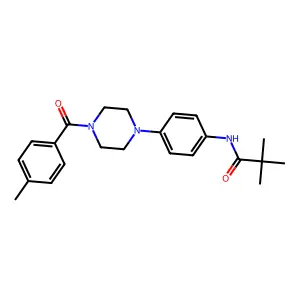 2,2-dimethyl-N-[4-[4-(4-methylbenzoyl)piperazin-1-yl]phenyl]propanamide structure