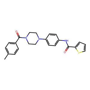 N-[4-[4-(4-methylbenzoyl)piperazin-1-yl]phenyl]thiophene-2-carboxamide structure