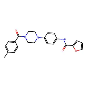 N-[4-[4-(4-methylbenzoyl)piperazin-1-yl]phenyl]furan-2-carboxamide structure