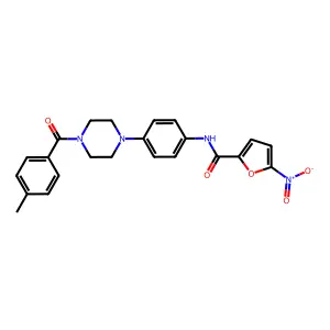 N-[4-[4-(4-methylbenzoyl)piperazin-1-yl]phenyl]-5-nitrofuran-2-carboxamide structure
